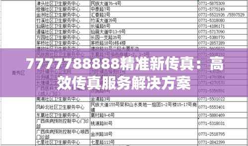 7777788888精准新传真:高效传真服务解决方案